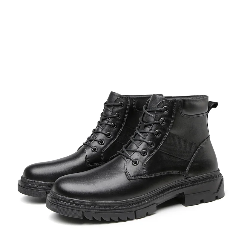 Черные осенние мужские Ботильоны из натуральной кожи Ботинки Челси зимние