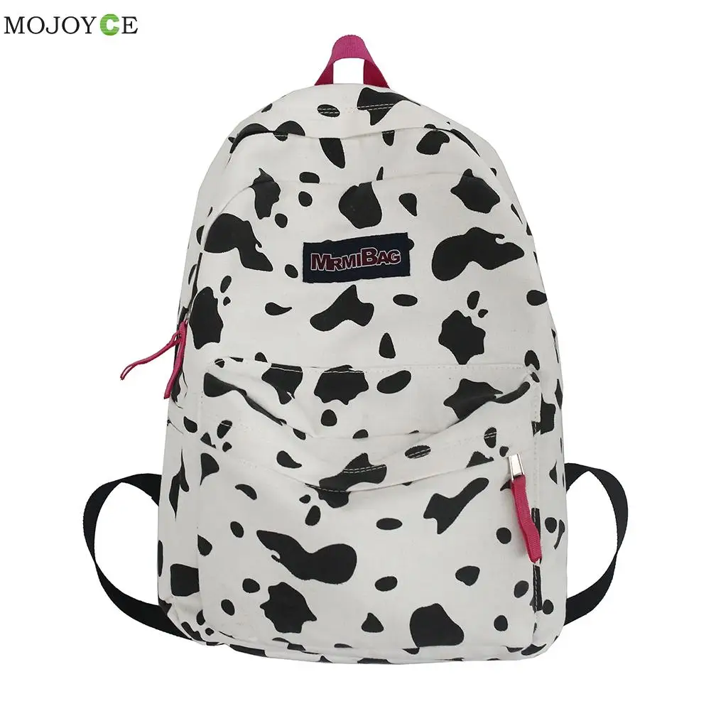 Холщовый Рюкзак с принтом зебры и коровы для женщин, большие дамские сумочки в стиле преппи, дорожная сумка в стиле преппи для девушек