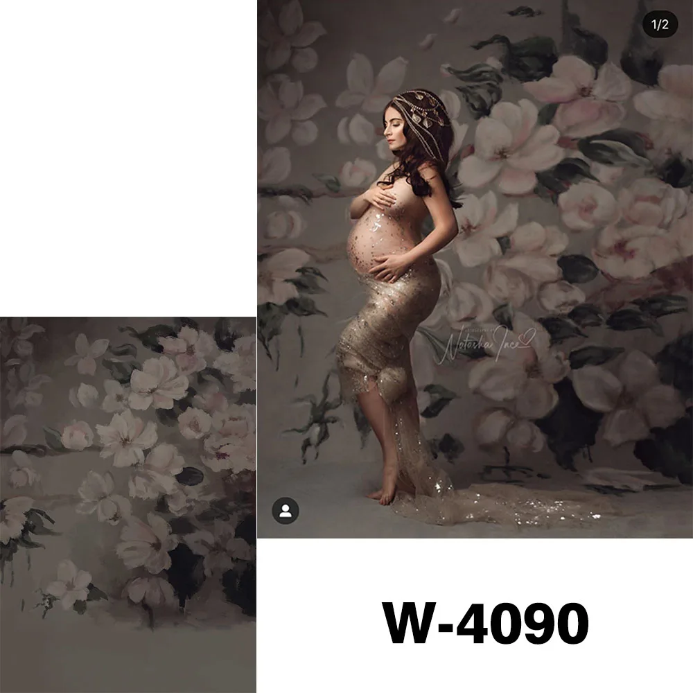Фотофон HUAYI для студийной фотосъемки муслиновый цветочный фон беременных живот