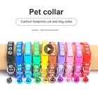 1 шт. Модный милый ошейник с колокольком для питомца Тедди Bomei ошейник для собаки кота ошейник с мультяшными следами ошейник для собаки кошки аксессуары для домашних животных