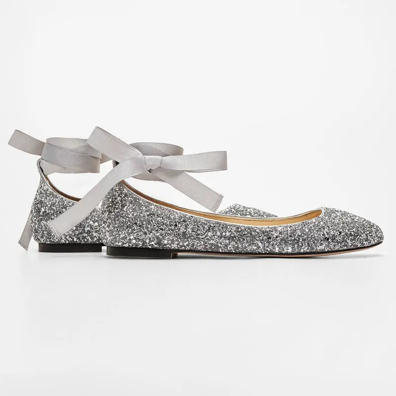 

Fairy's Wedding Bride's Flat Sole Single Shoes Bridesmaid's Autumn and Winter Dress Princess Crystal Shoes
