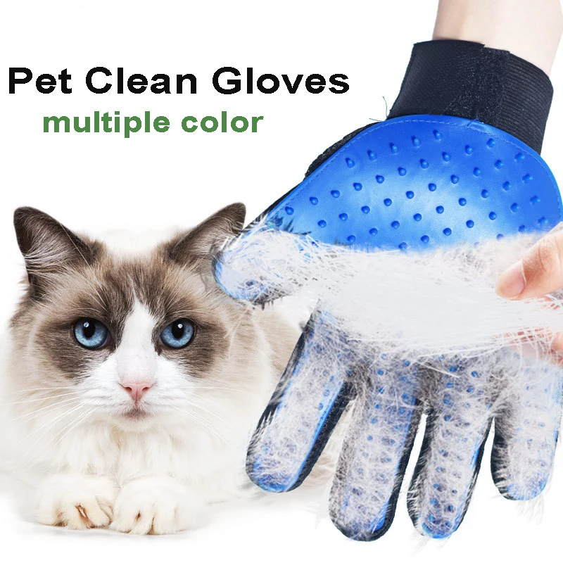 Перчатка для груминга домашних животных мягкая щетка удаления шерсти у питомцев