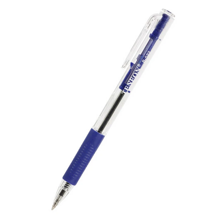 

12 Pcs Plastic Ball-point Pen Red, Blue and Black Colors Ballpoint Custom Transparent Ballpoint Pen