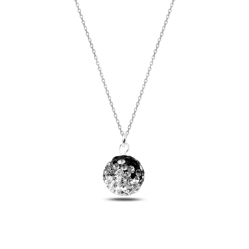 

Silverlina Silver Zircon Stone Necklace