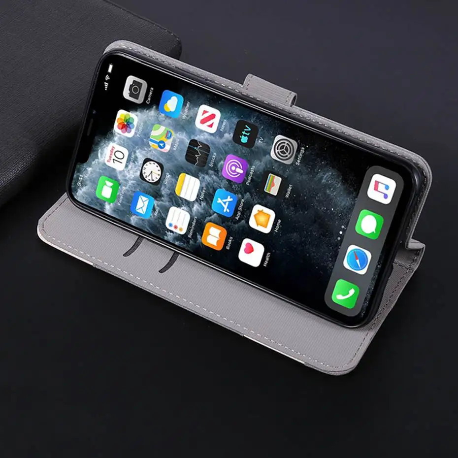 Разноцветный чехол-кошелек с откидной крышкой для iPhone 11 Pro 6 6S 7 8 X XS XR Max кожаный