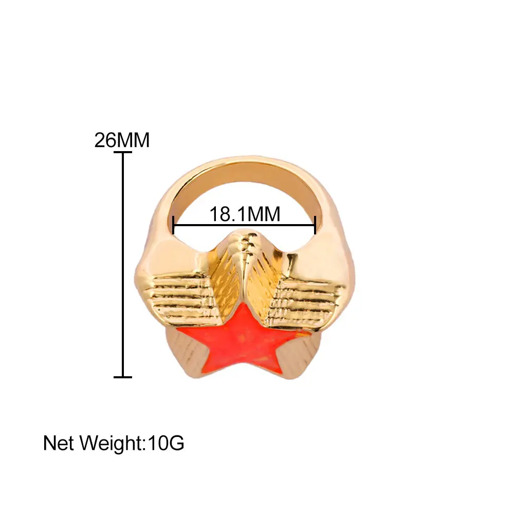 

Y2K Fashion Sweet Candy Color Moon Geometric Metal Ring Vintage Chunky Round Knuckle Ring New Design Jewelry for Women Gift 2021