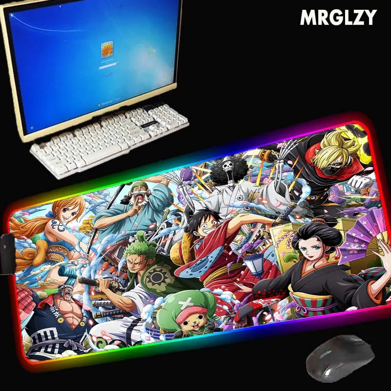 

Gaming accessories anime RGB big mouse pad desk mat waterproof LEDXXL household carpet mat natural rubber non-slip 40x90cm