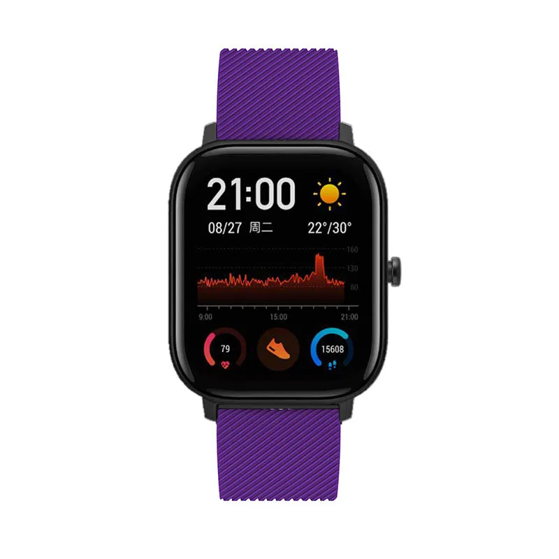 Для Xiaomi Huami Amazfit GTS силиконовый ремешок на запястье Замена для samsung Galaxy watch 42 мм gear sport/s2 Смарт-часы полосы