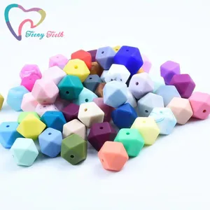 Бусины Детские шестигранные из силикона, восьмиугольные, 14 мм, 20 шт.