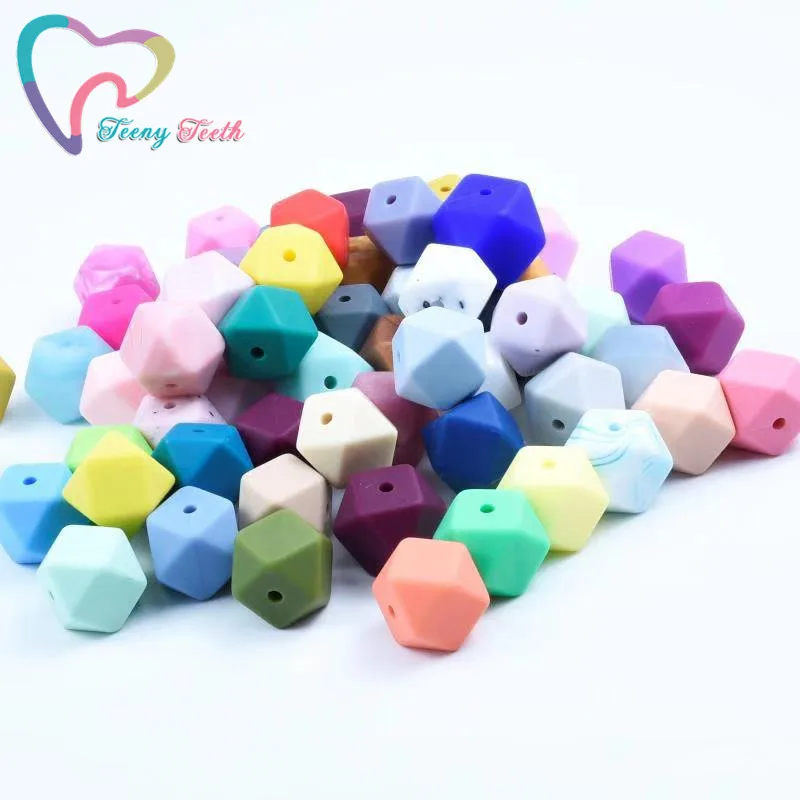 Детские шестигранные силиконовые бусины 20 шт. 14 мм восьмиугольные сделай сам