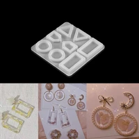 1pcs mirror earrings resin mold crystal epoxy earrings pendant silicone mold geometry mould for diy jewelry making supplies