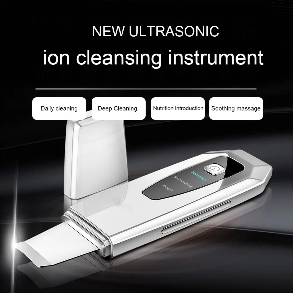 USB Ultrasonic Blackhead Remover Ion Deep Cleaning Skin Beauty Scrubber Peeling Shovel Facial Pore Cleaner Face Lifting | Красота и