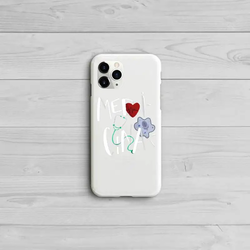 

Cartoon Medicine Doctor Nurse Phone Case Candy Color for iPhone 11 12 pro XS MAX 8 7 6 6S Plus X 5S SE 2020 XR