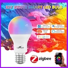 Умная светодиодная лампочка YANDHI Zigbee, E27, 10 Вт, дистанционное управление через приложение Tuya, умная лампа с регулируемой яркостью, поддержка Alexa Google Home