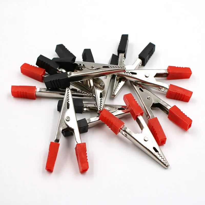 10 шт. 5 см красный + черный новый электрический инструмент зажимы типа крокодил