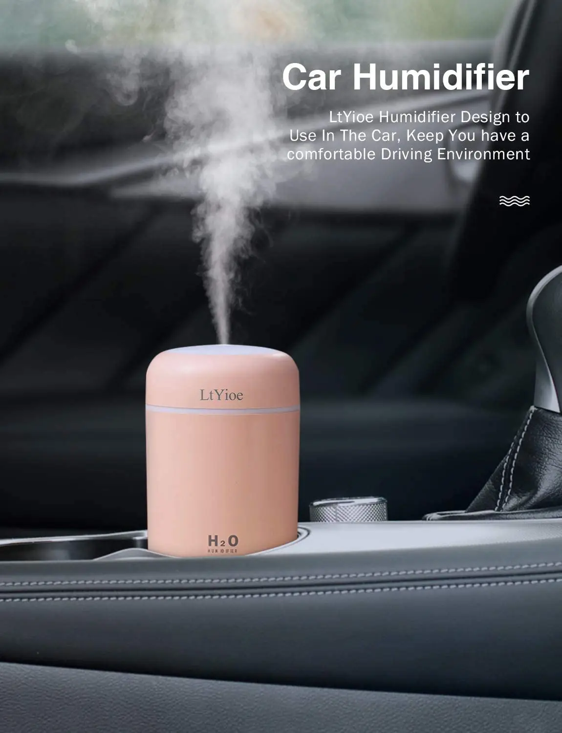 

Bedroom USB Colorful Humidifier Ultrasonic Aromatherapy Essential Oil Diffuser Mini Car air purifier LED Light