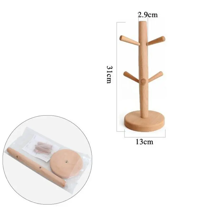 Деревянная кофейная чайная стойка для хранения кружек кухонная кружка