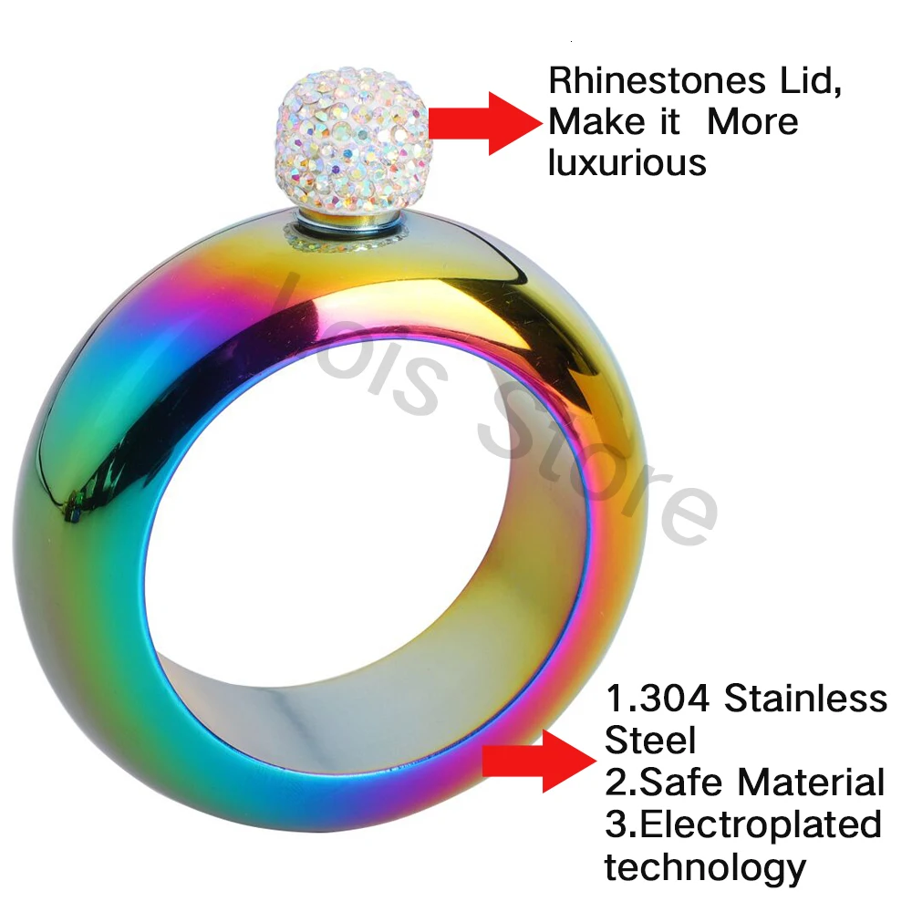 3 5 унций браслет-кувшин Браслет-фляга бутылка для вина нержавеющая сталь виски
