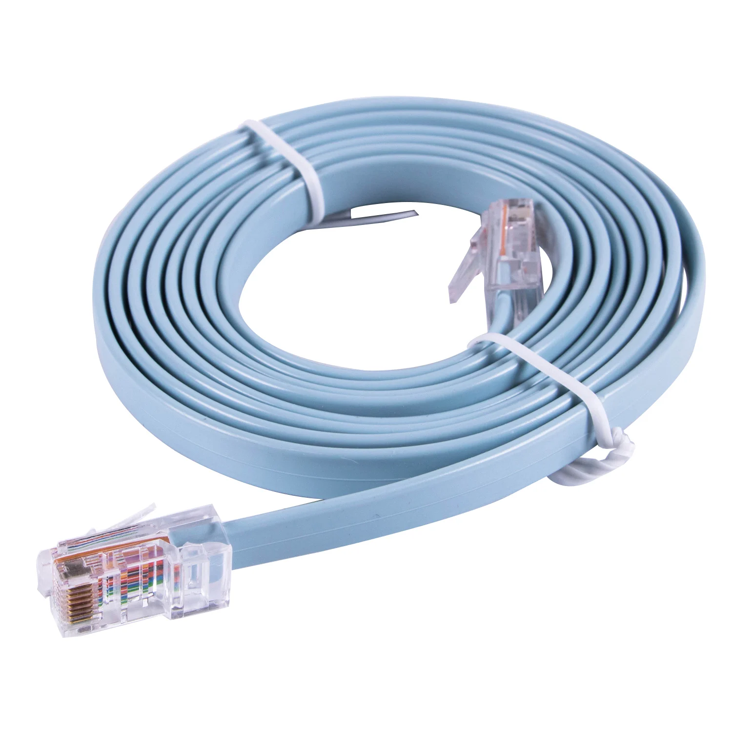 Консольный роутер RJ45 кабель синий плоский 8P8C штекер передачи данных 6