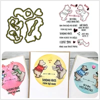animal bear wearing a mask apparel scarf paper towels letters metal cutting dies and stamps diy scrapbooking card stencil paper
