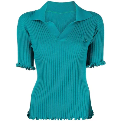

Bvi blouse shirt with logo zipper knitted long-sleeved luxury gift clothing