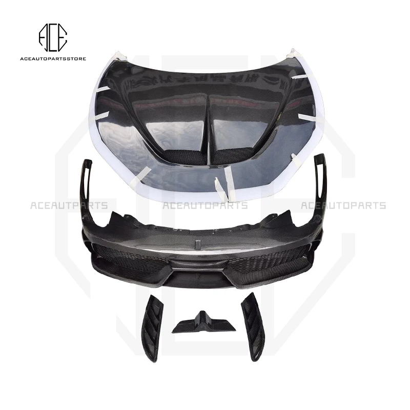 458 Sp Стиль Высококачественный передний бампер из углеродного волокна Frp
