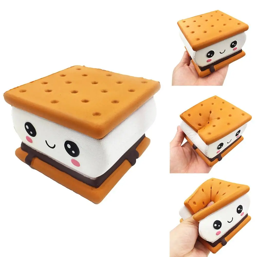 

2021 Pcs Soft Squeeze Toy Sandwich Biscuit Antistress Slow Rising Relieve Stress Decompression Toy For Kids Adult Squeeze Toy