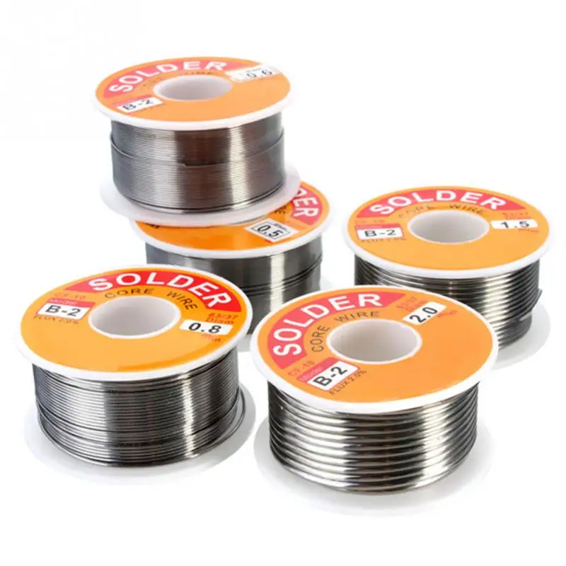 

100g 0.6/0.8/1/1.2 63/37 FLUX 2.0% 45FT Tin Wire Melt Rosin Core Solder Soldering Wire Roll No-clean 1pcs
