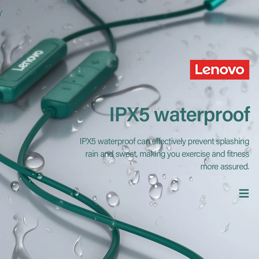 

Original Lenovo SH1 Wireless Earphone Bluetooth 5.0 Headset IPX5 Waterproof Magnetic Neckband Earbuds Sport Headphones With Mic