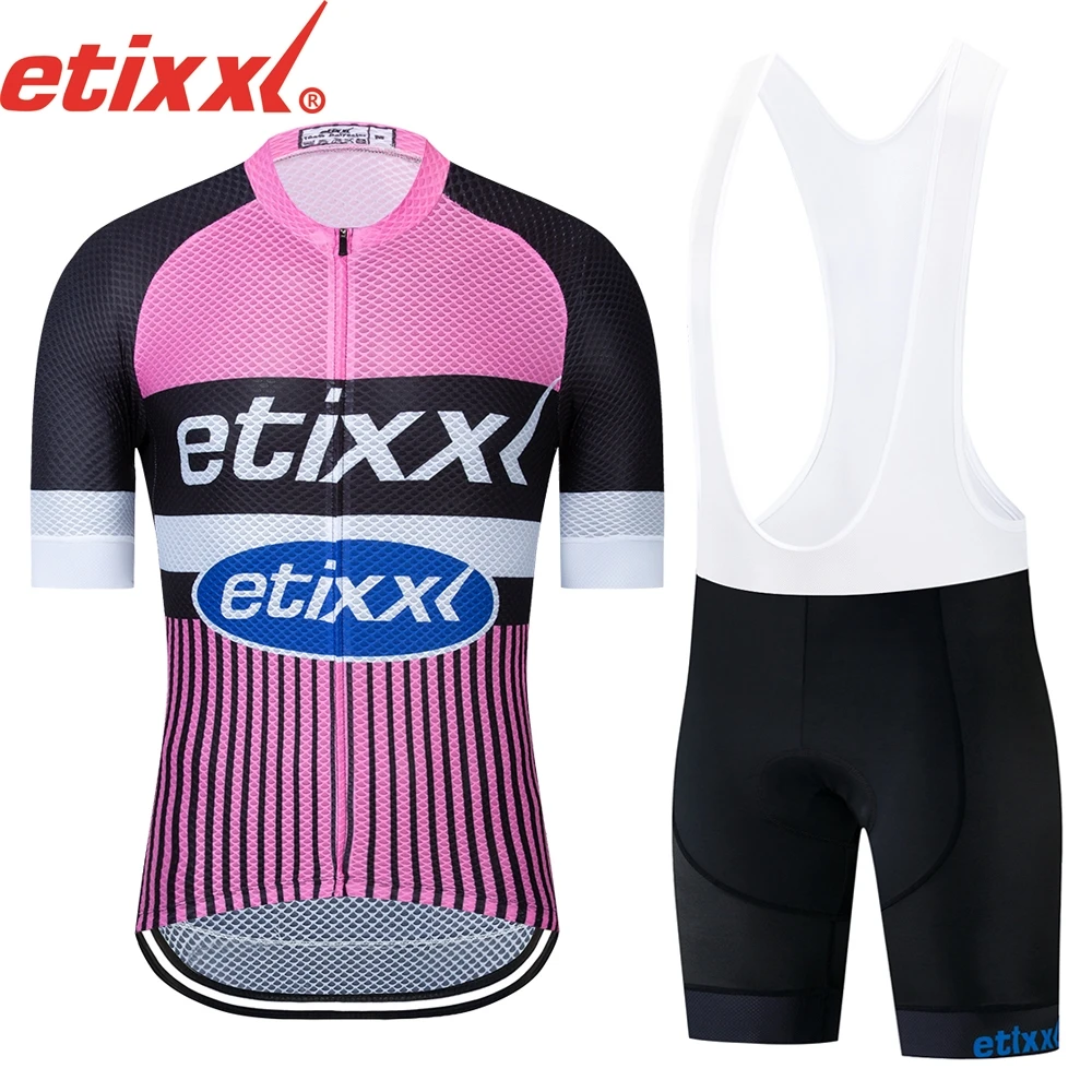 

ETIXXL 2022 Pink Mens Cycling Jersey MTB Bike Clothing Quick Dry Bicycle Clothes Short Set Ropa Ciclismo Maillot Culotte