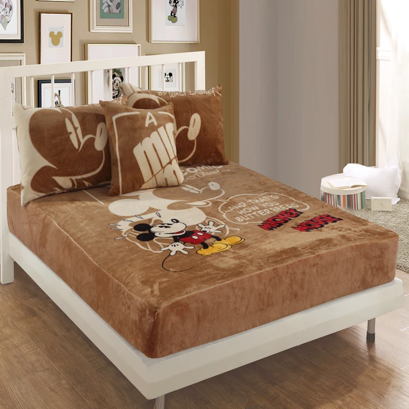 Disney Микки Мышь натяжная простыня с Эластичная лента постельное белье постельные