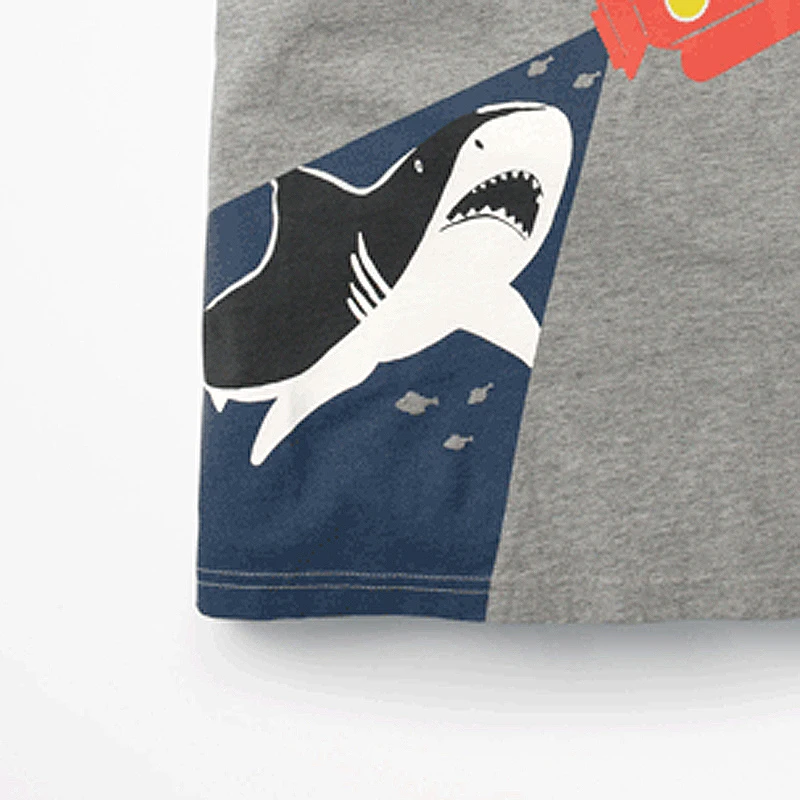 Little maven 2-7Years Summer Luminous Shark Pattern Мальчики Шорты Футболки с рукавами для малышей