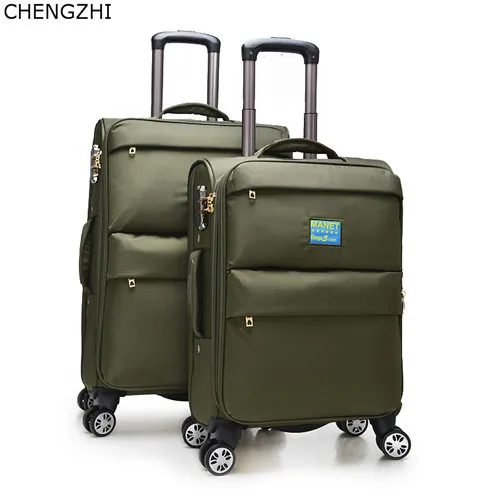 green CHENGZHI 2" 24" дюймов высококачественный дорожный костюм Чехол для мужчин посадочный чехол большой емкости тележка чемодан на колёсиках Спиннер на колесиках - Цвет: green