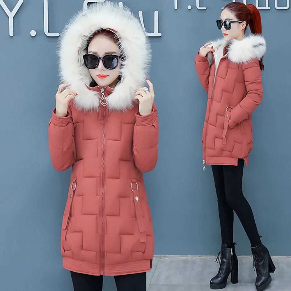 PinkyIsBlack модный легкий мех зимняя куртка для женщин с хлопковой подкладкой теплое толстое Женское зимнее пальто Длинная Парка женская куртка