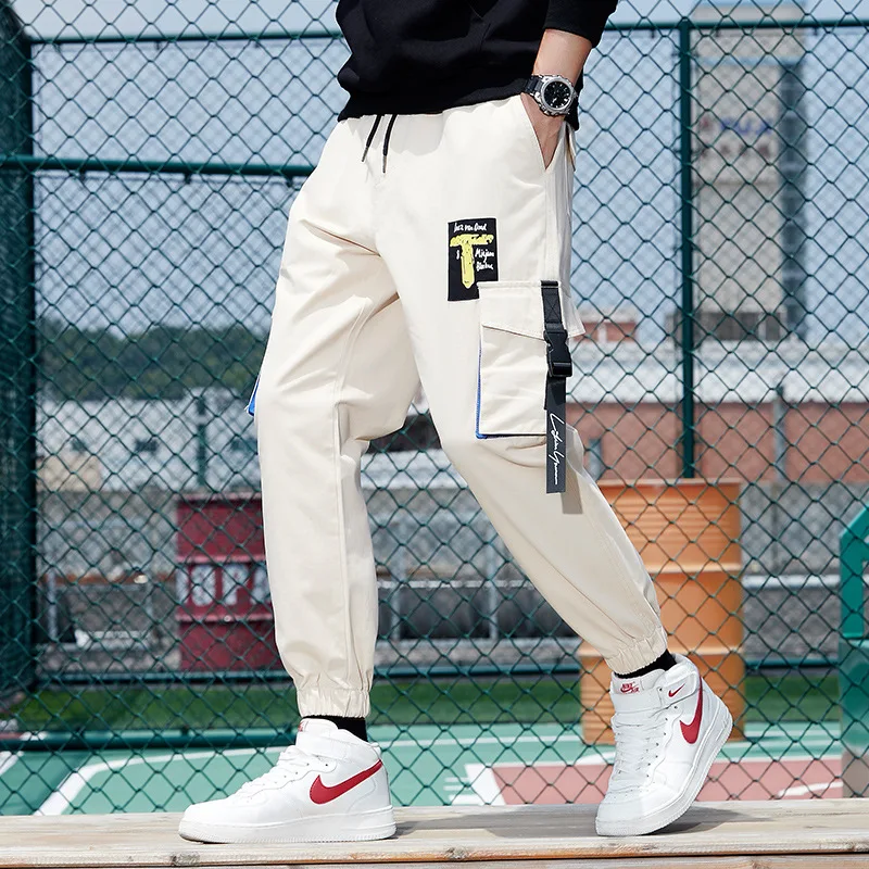 

Casual Pants Men Stitching Cotton Nine Pants Men Camouflage Breathable Wear Mens Cargo Pants Fashion Large Size Feet Male Pants