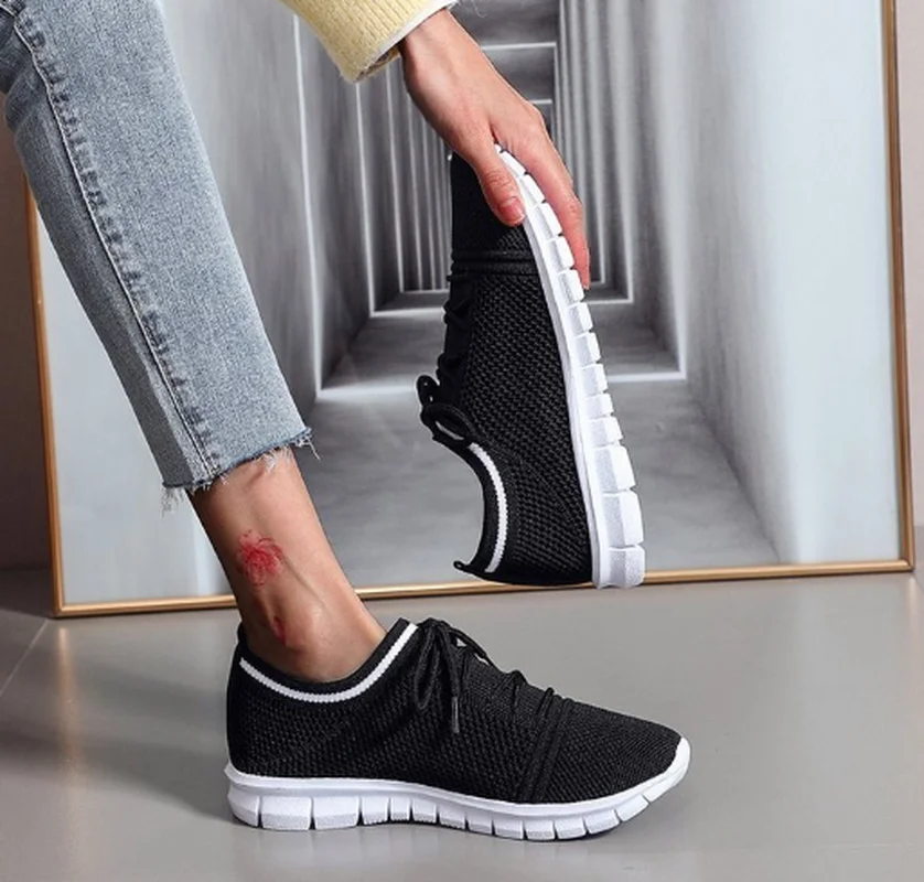 

Breathable plus size vintage shoe lace-up light loafers soft flats mesh soft shoes woman chaussures femme zapatos mujer