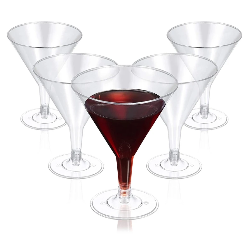 12 шт одноразовые Пластик Коктейльные бокалы для вина Небьющийся прозрачное