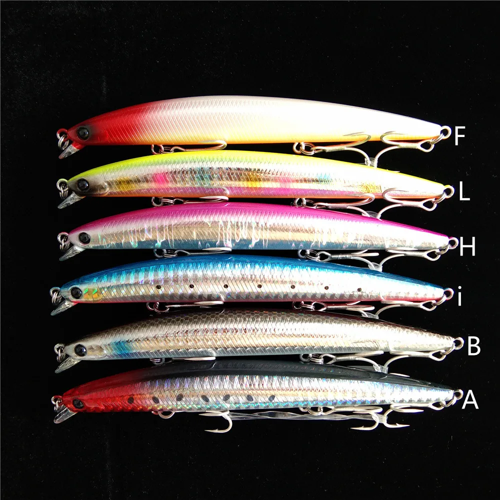 

TSURINOYA 6PCS Minnow Fishing Lure DW72 125mm 14.3g Shallow Range Floating Water Minnow Jerkbait Wobblers Sea Bass Lure Swimbait