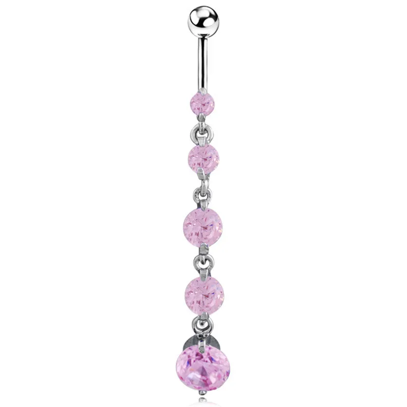 Женское кольцо в виде пупка длинное круглое ювелирное изделие из нержавеющей