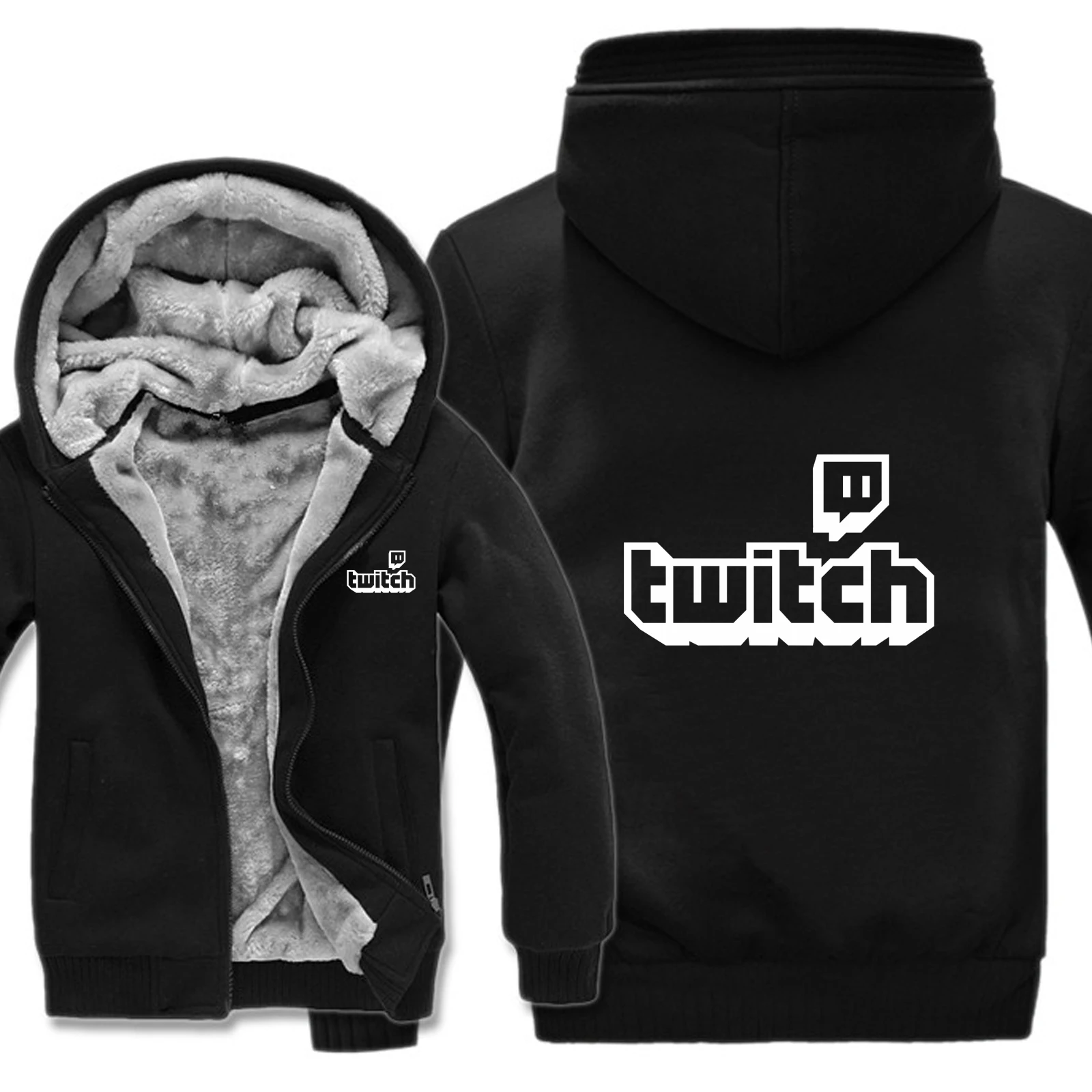 Twitch Channel толстовки мужские повседневные пальто шерстяная куртка с подкладкой