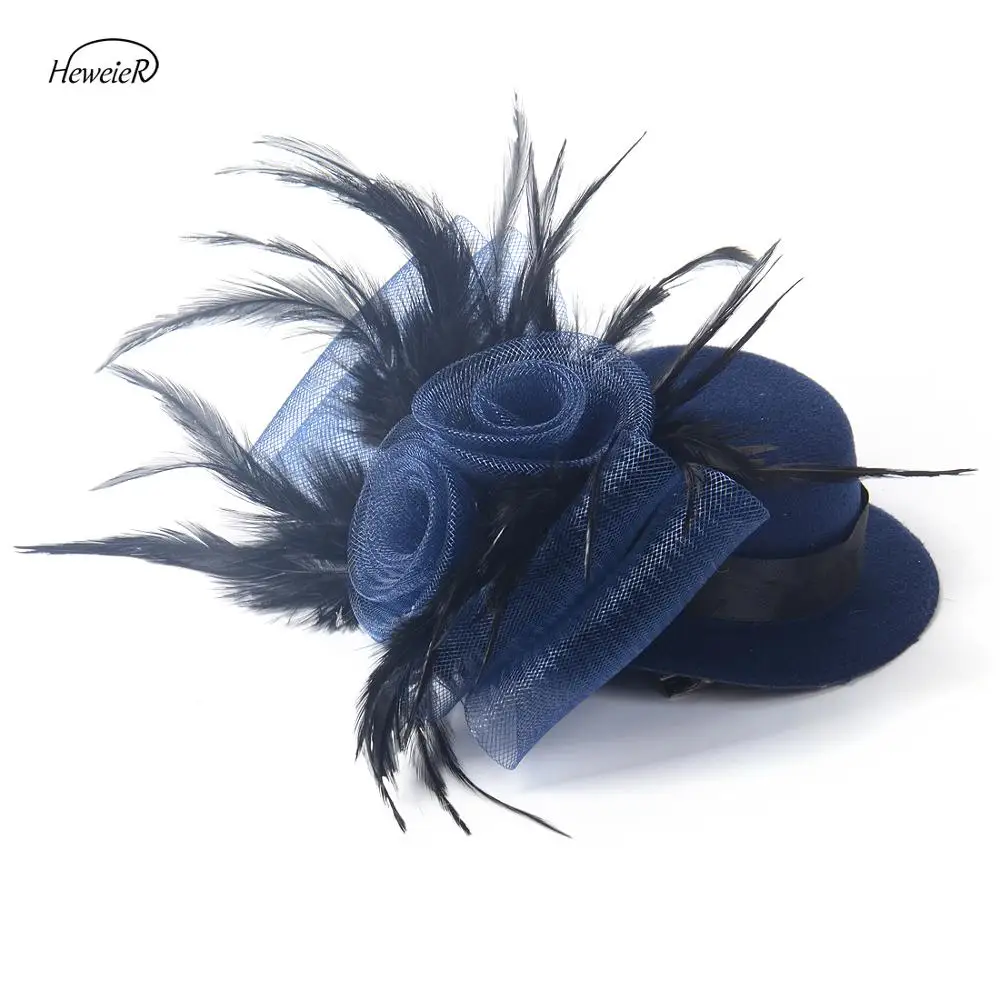 Женская шляпка-вуалетка с перьями зеленая/синяя шляпка вуалеткой заколка для