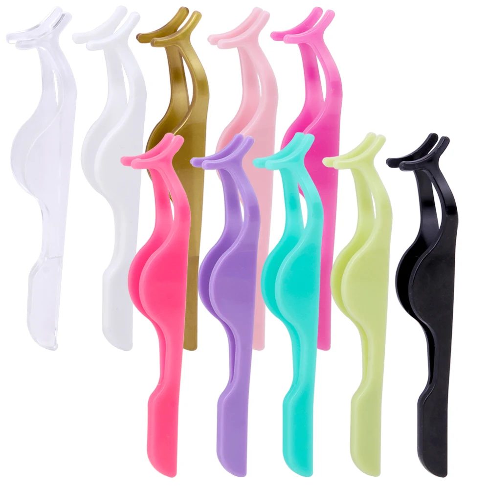 

10/30 шт. Пластик пинцеты для накладных ресниц бигуди щипцы ресниц Пинцет ресницы Аппликатор оптом Красота макияж бровей Зажим инструменты