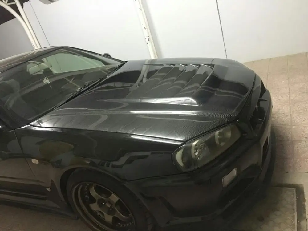 Крышка из углеродного волокна для 1999 2002 Skyline R34 GTR NI|bonnet style|bonnet hoodbonnet carbon fiber |