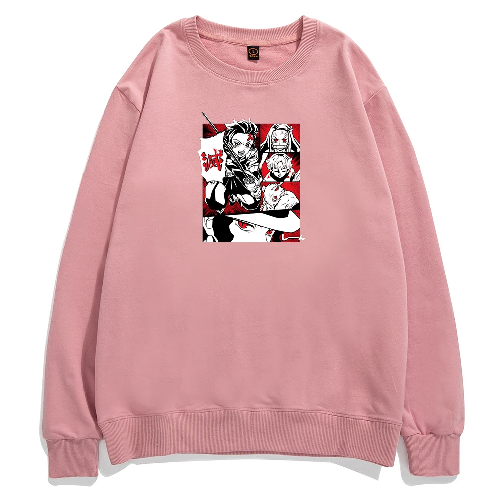 

Japanese Anime Sweatshirt Demon Slayer Hoodies Male 2021 Harajuku Hip Hop Manga Graphic Pullovers Kimetsu No Yaiba Men Hoodie