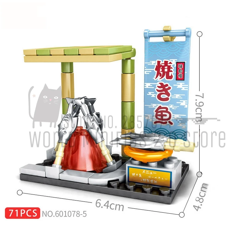 Конструктор сделай сам мини-уличный вид серия в японском стиле суши-бар магазин