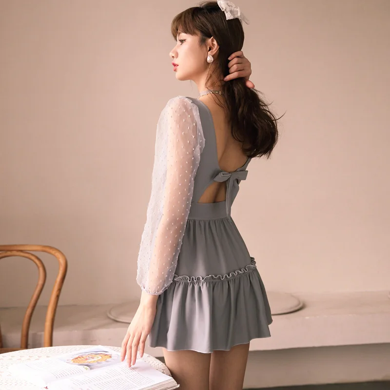 

STAERK L swimsuit female 2020 new type Korean ins sexy belly show thin conservative fairy fan hot spring bathing suit