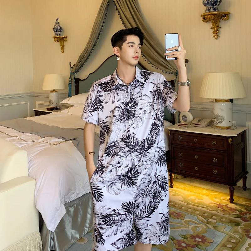 Летний 2020 модный мужской однотонный серый комбинезон с коротким рукавом