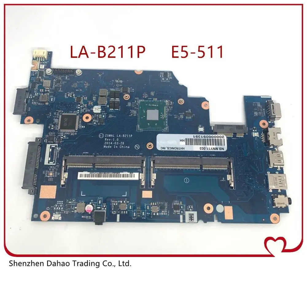 Для Acer aspire E5 511 серии основной платы DDR3L Z5WAL LA B211P материнская плата портативного