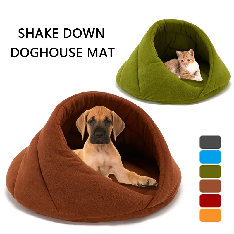 Мягкое теплое гнездо для собаки кровать-домик спальный мешок коврик подкладка