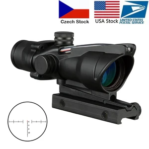 4x32 hunting riflescope real fiber optics grenn red dot illuminated etched reticle tactical optical sight free global shipping